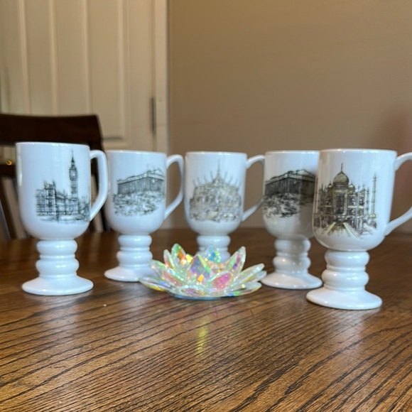 Kayson White Architectural Design Pedestal 5 Mugs Set vintage 1960’s - Picture 9 of 9